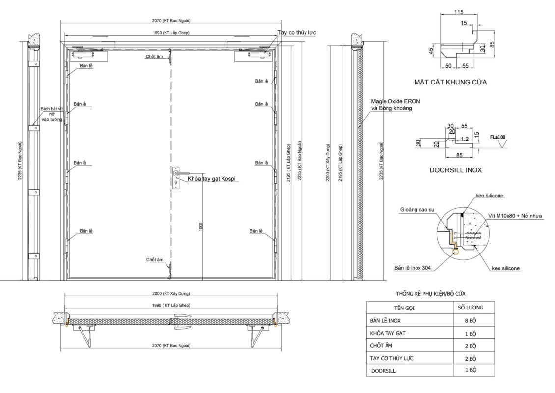 bản vẽ cửa chống cháy